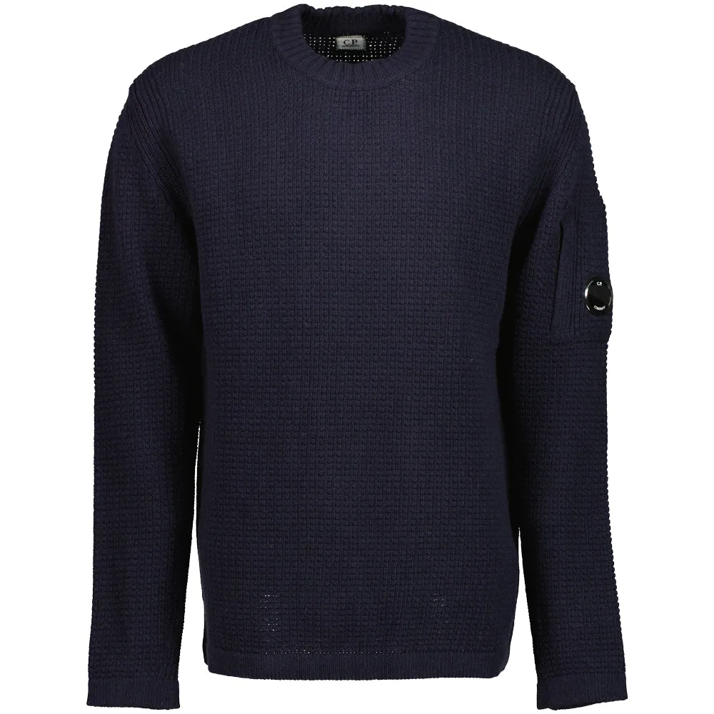 Lambswool Waffle-Knit Lens Jumper
