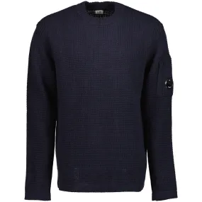 Lambswool Waffle-Knit Lens Jumper