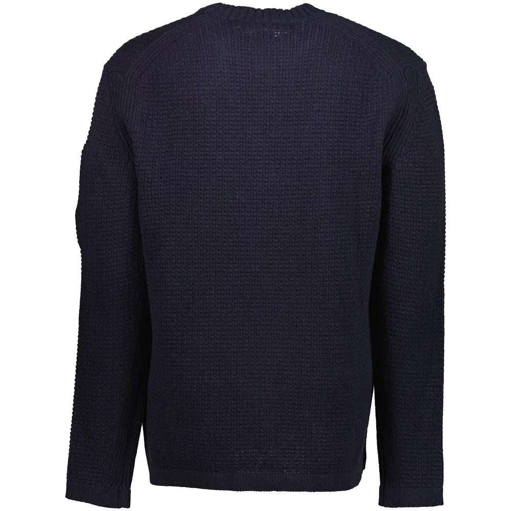 Lambswool Waffle-Knit Lens Jumper