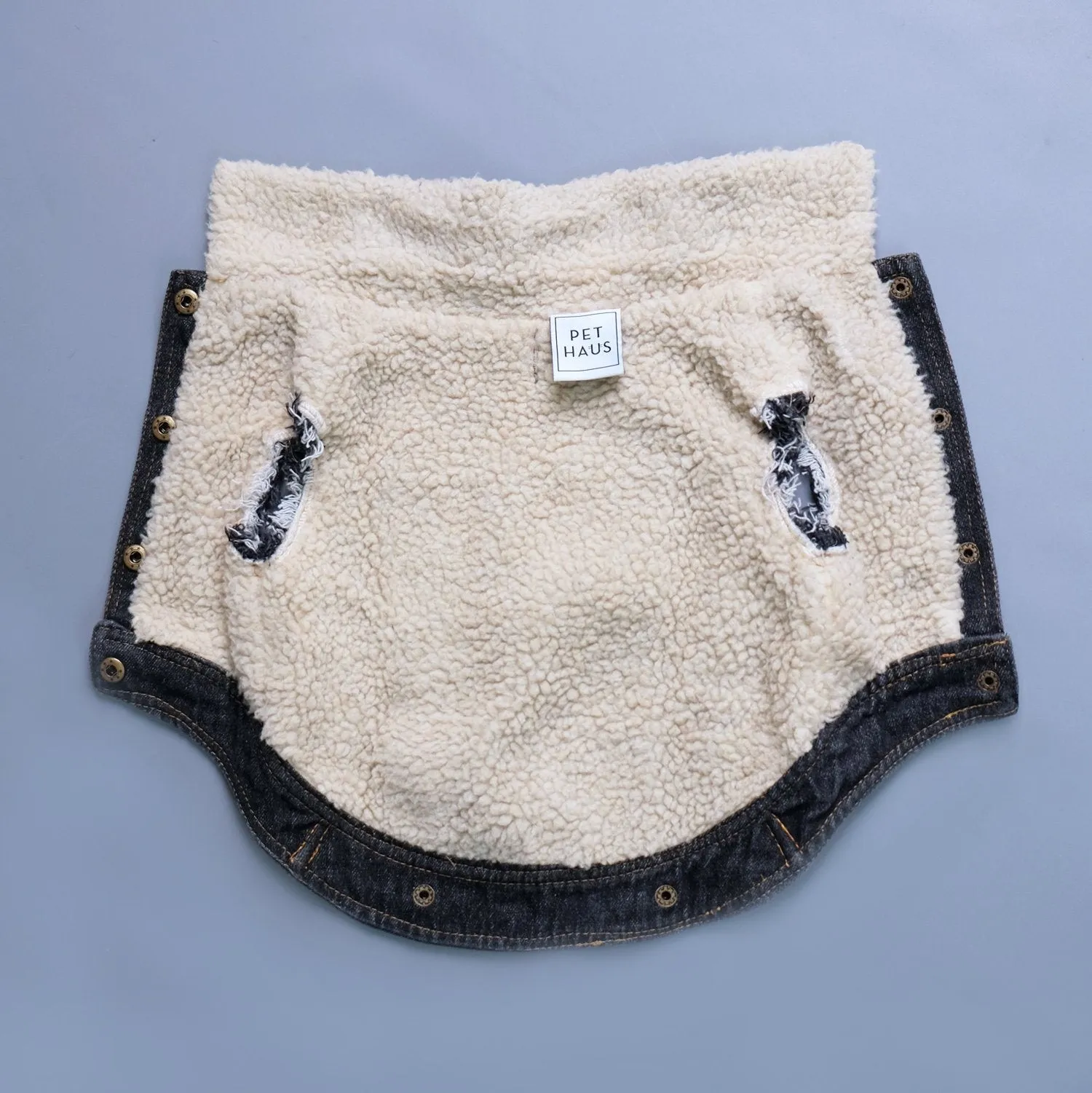 Layer Up! - Sherpa Denim dog vest   Dog Hoodie Set
