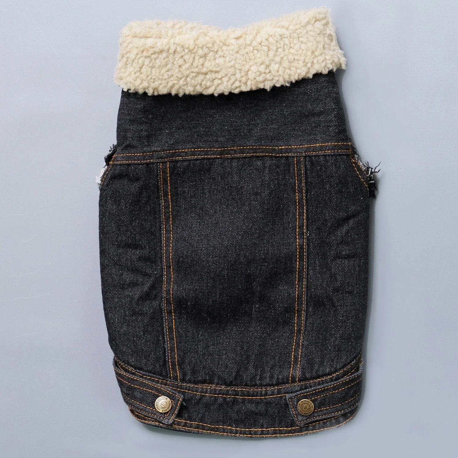 Layer Up! - Sherpa Denim dog vest   Dog Hoodie Set