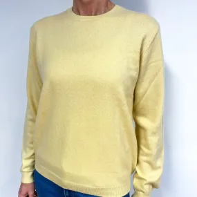 Lemon Yellow Cashmere Crew Neck Jumper Medium