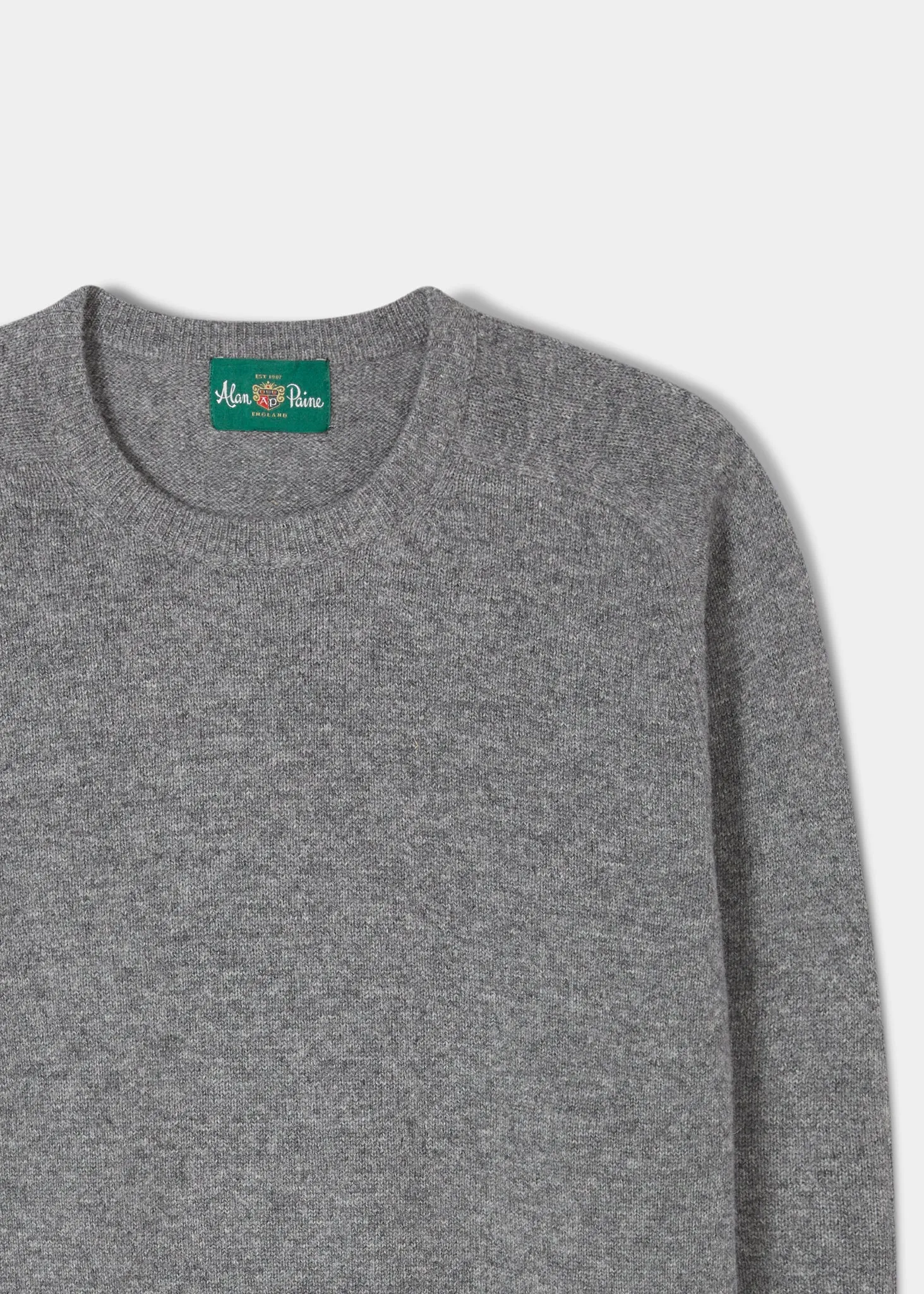 Lenzie Men's Lambswool Jumper In Grey Mix - Regular Fit