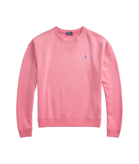 Lightweight Fleece Crewneck Pullover - Pink