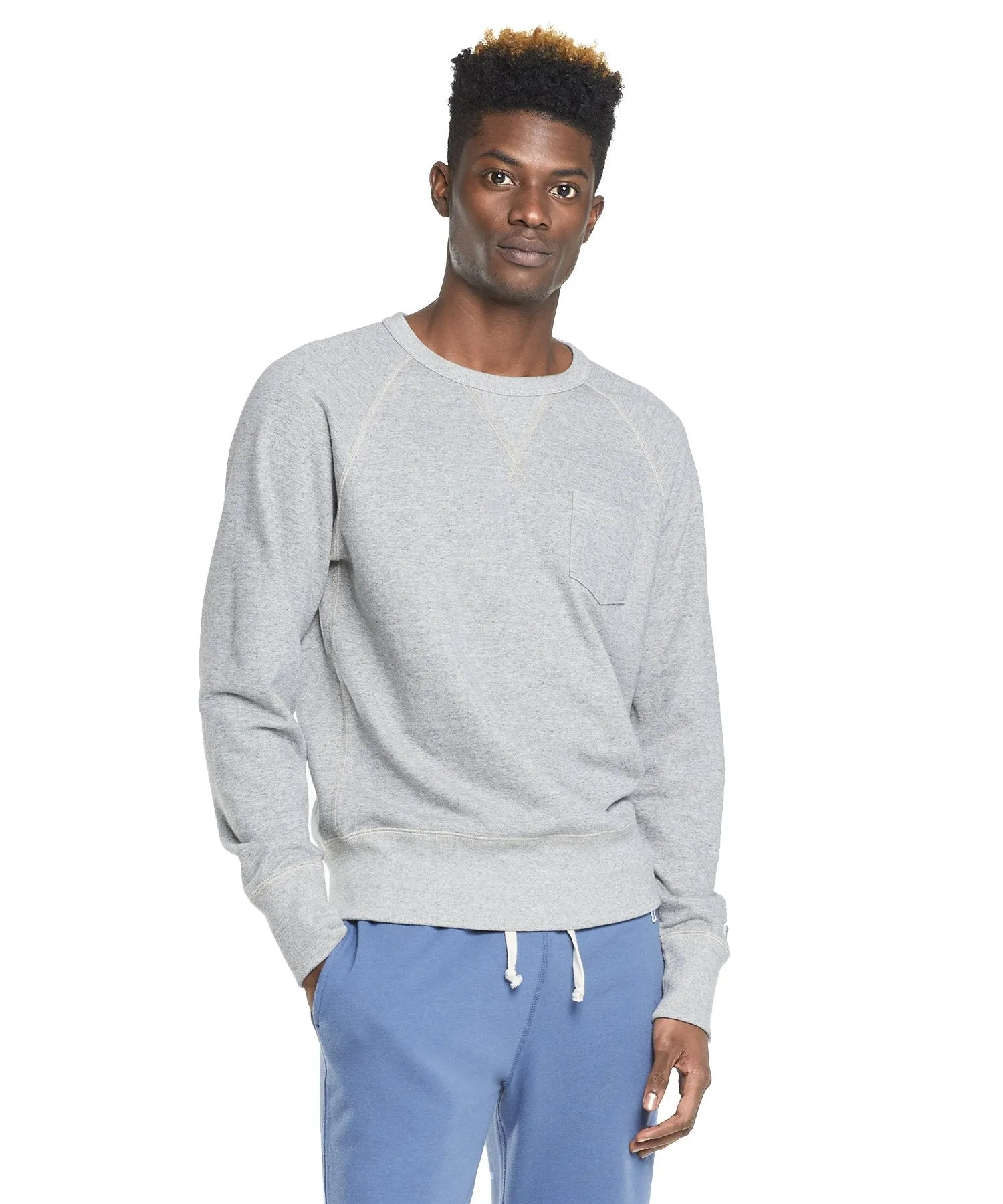 Lightweight Pocket Sweatshirt in Light Grey Mix