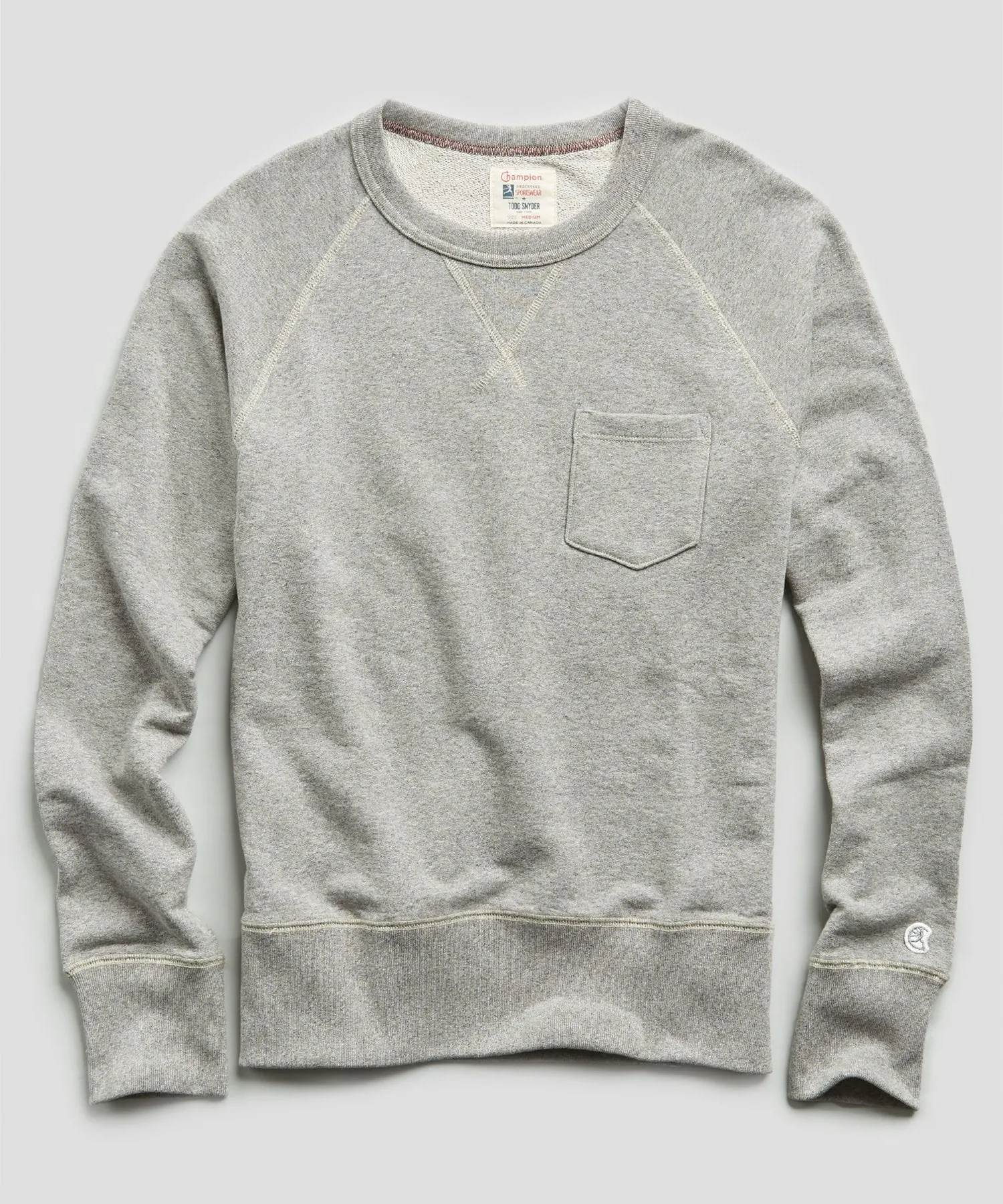 Lightweight Pocket Sweatshirt in Light Grey Mix
