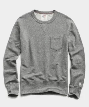 Lightweight Pocket Sweatshirt in Salt and Pepper