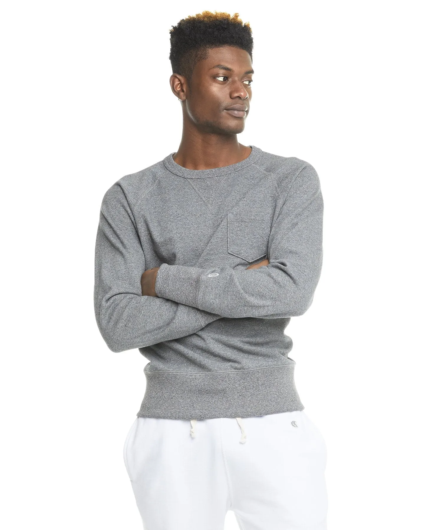 Lightweight Pocket Sweatshirt in Salt and Pepper