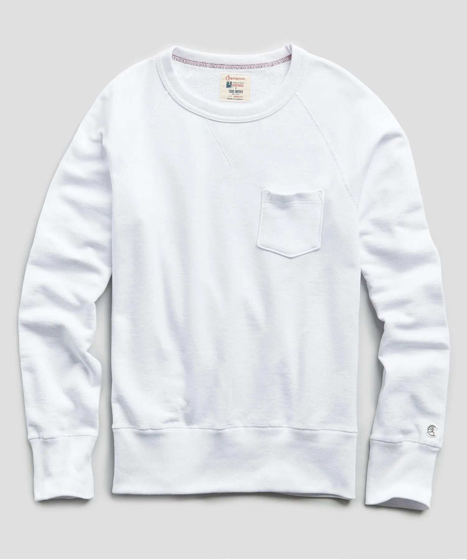 Lightweight Pocket Sweatshirt in White