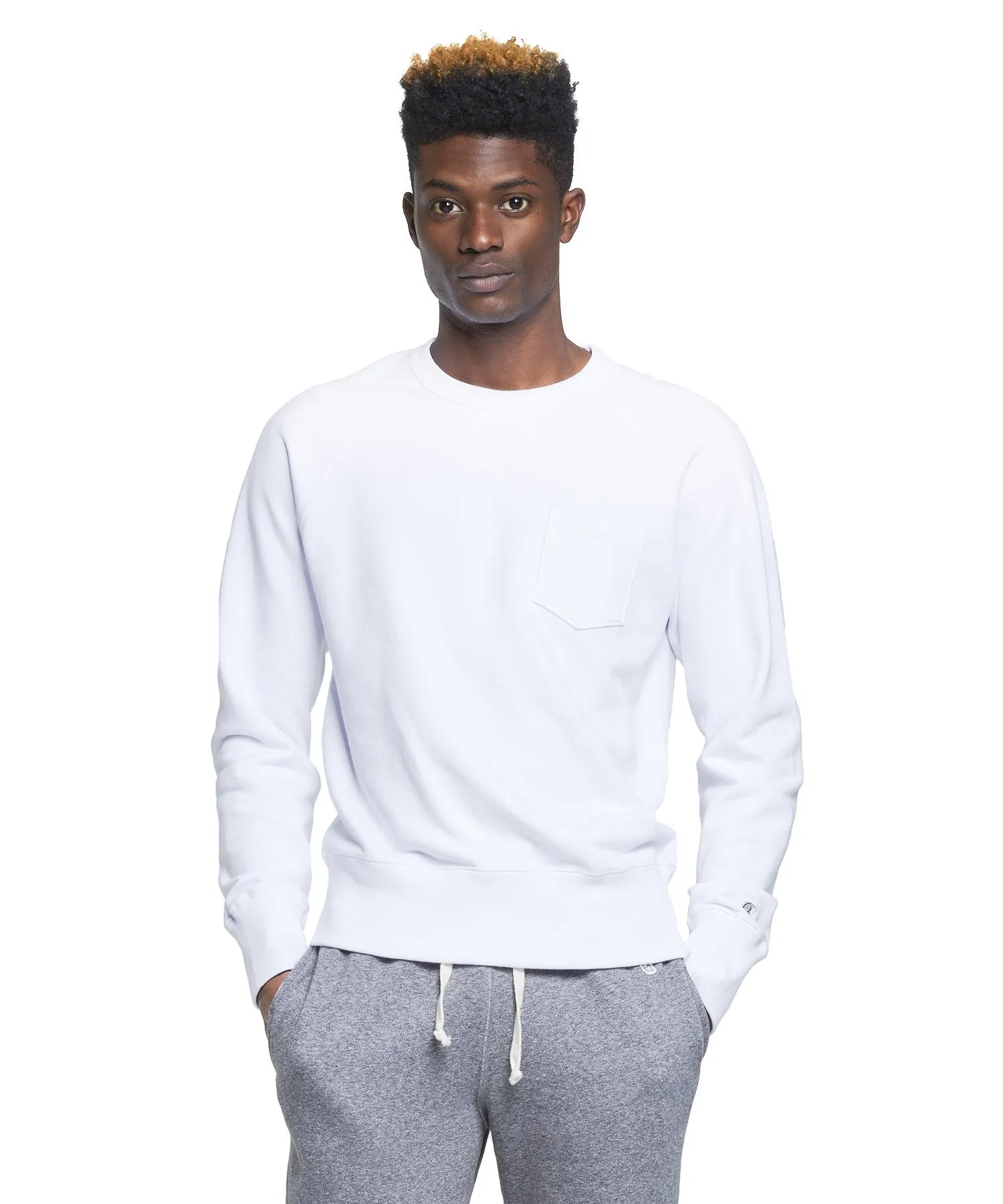 Lightweight Pocket Sweatshirt in White
