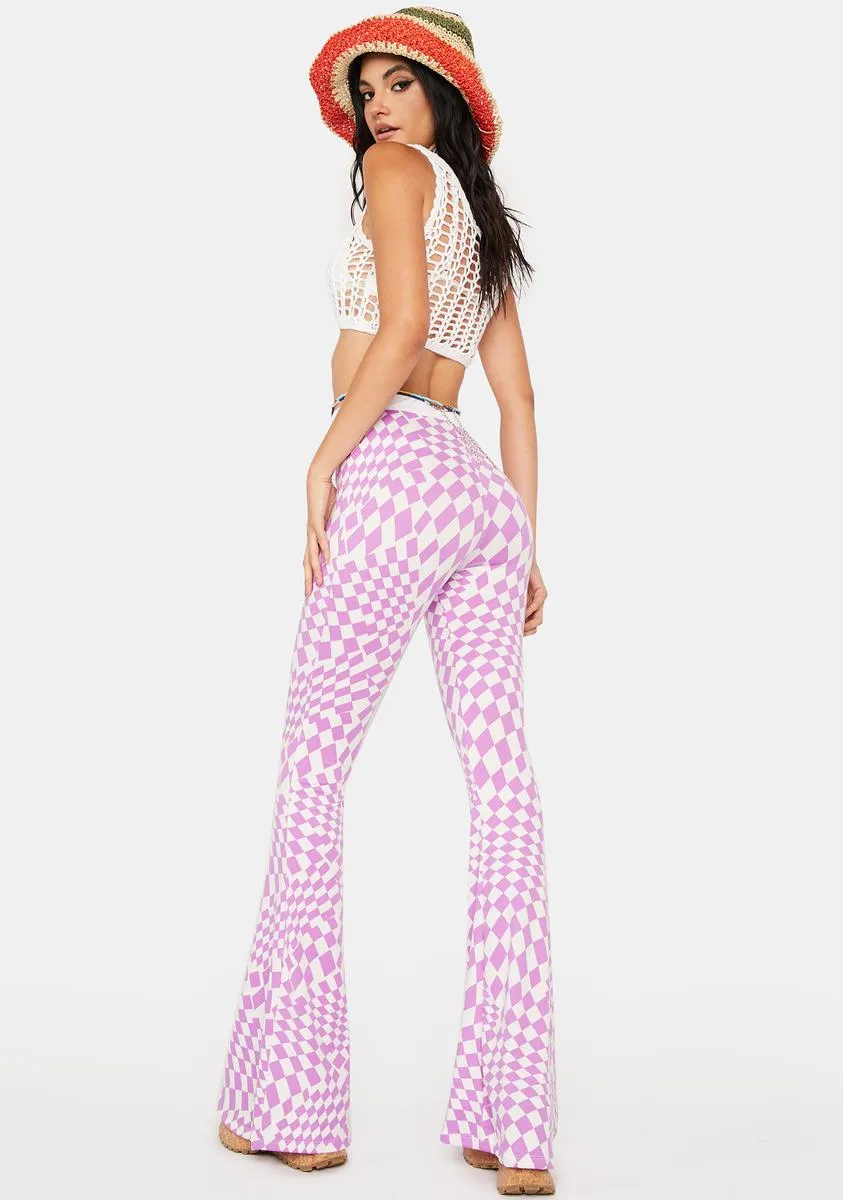 Lilac Beat You To It Flare Pants