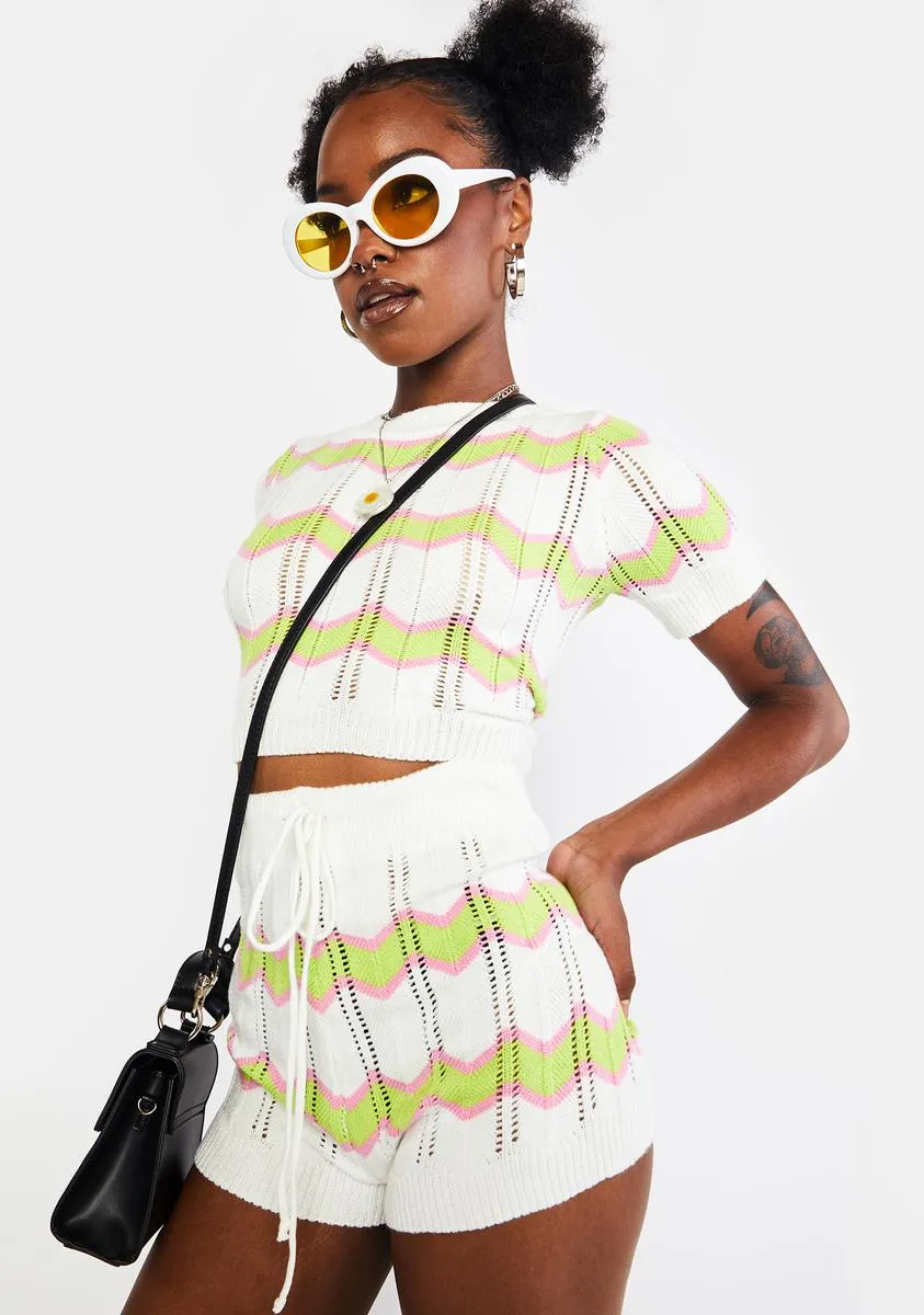 Lime Swirl Kiss Sweater Crop Top