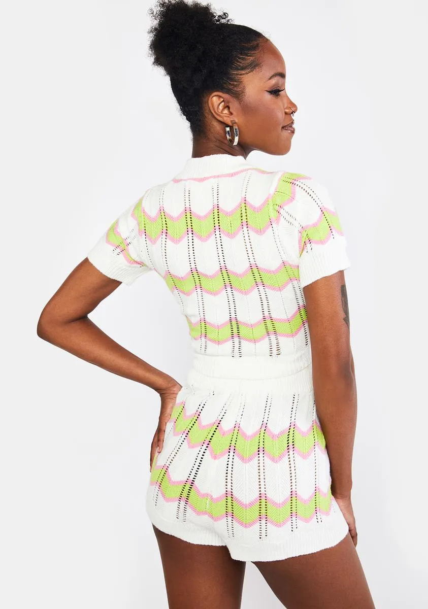 Lime Swirl Kiss Sweater Crop Top