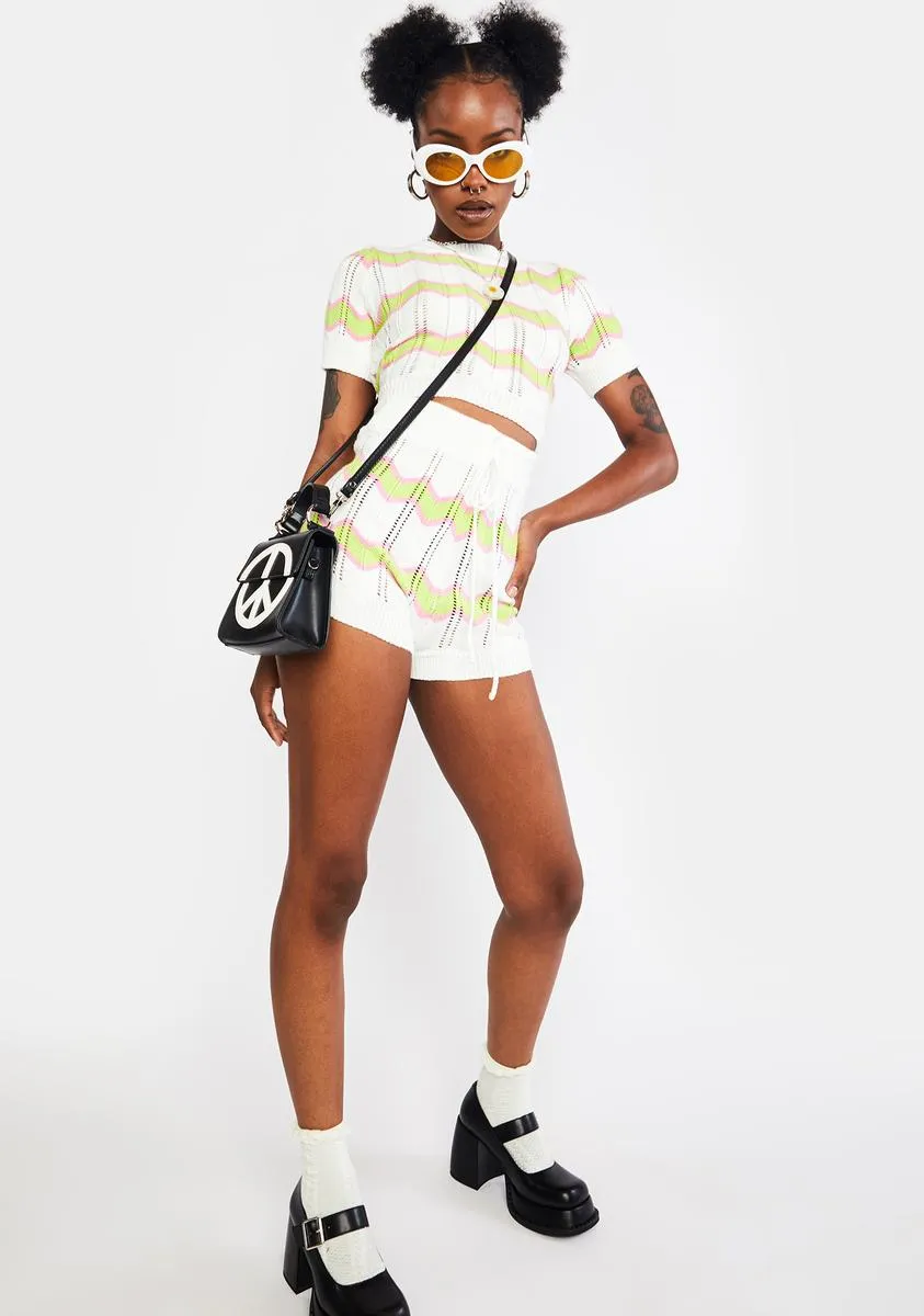 Lime Swirl Kiss Sweater Crop Top