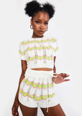 Lime Swirl Kiss Sweater Crop Top