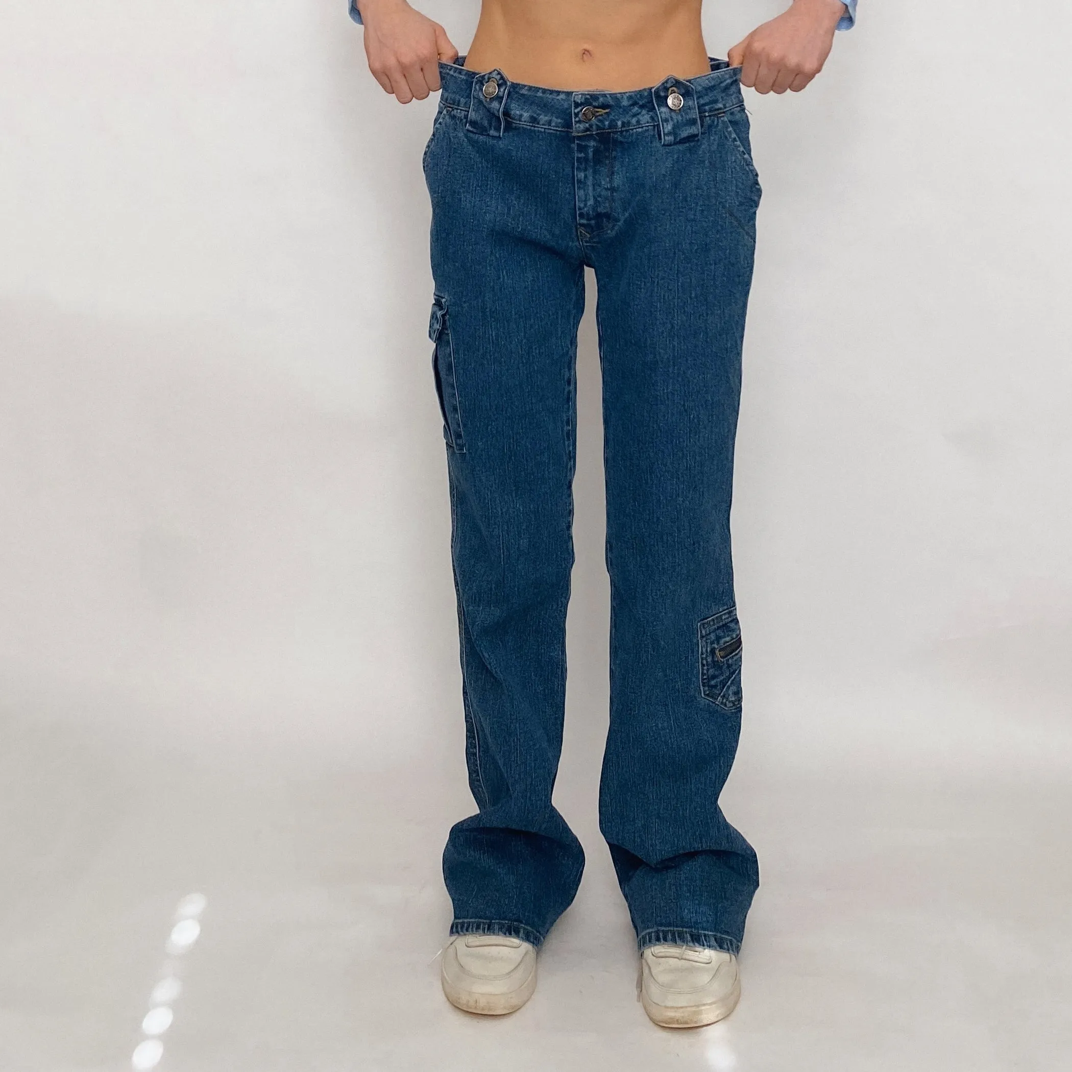 linen denim cargos - size 6
