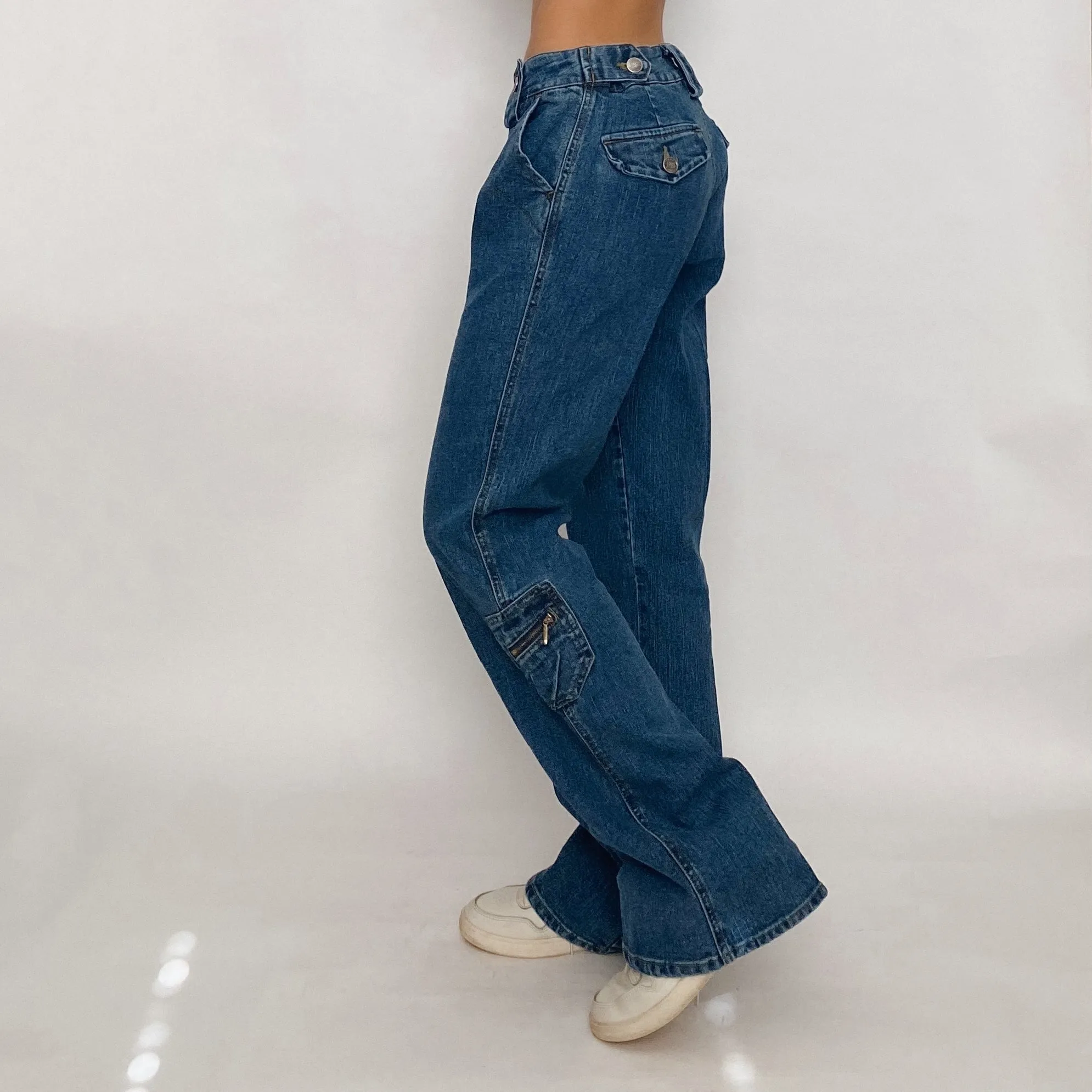 linen denim cargos - size 6