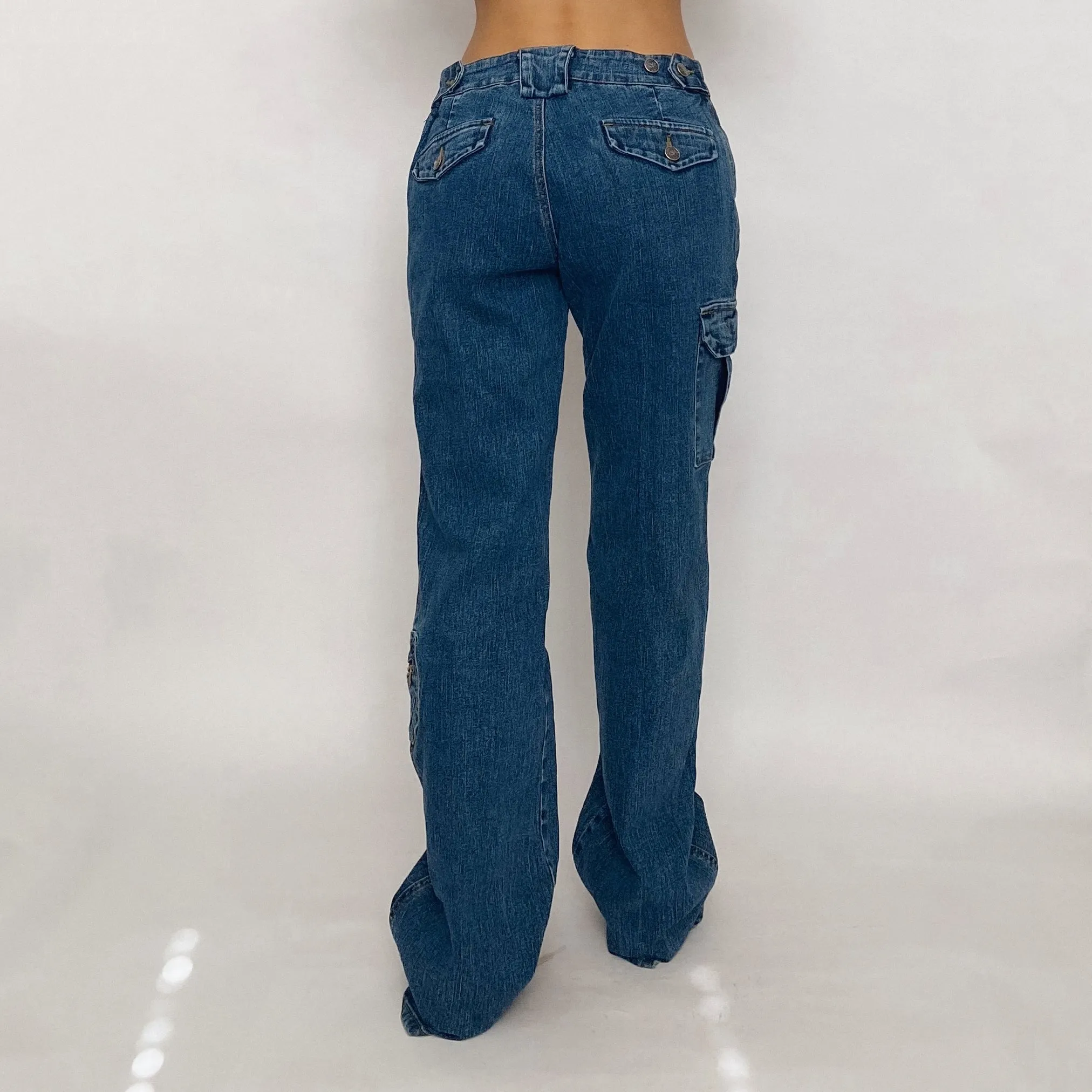 linen denim cargos - size 6