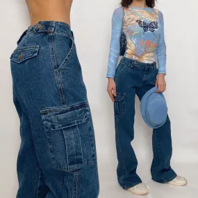 linen denim cargos - size 6