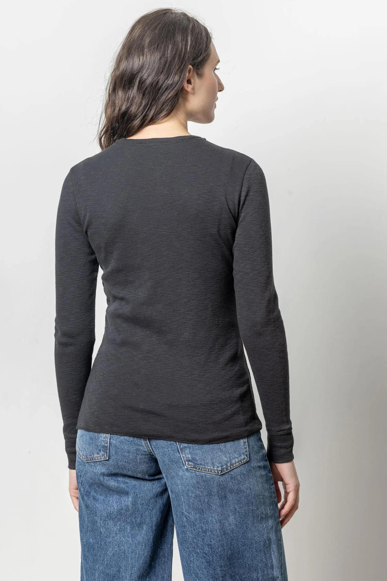 Long Sleeve Raw Edge Crew