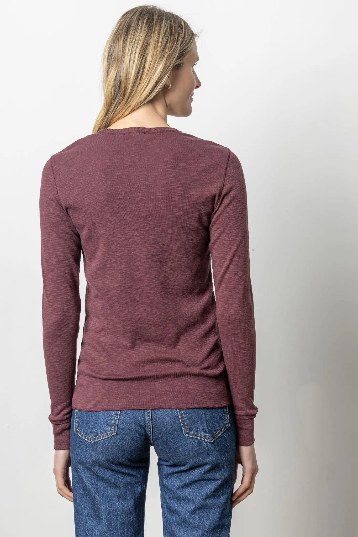 Long Sleeve Raw Edge Crew