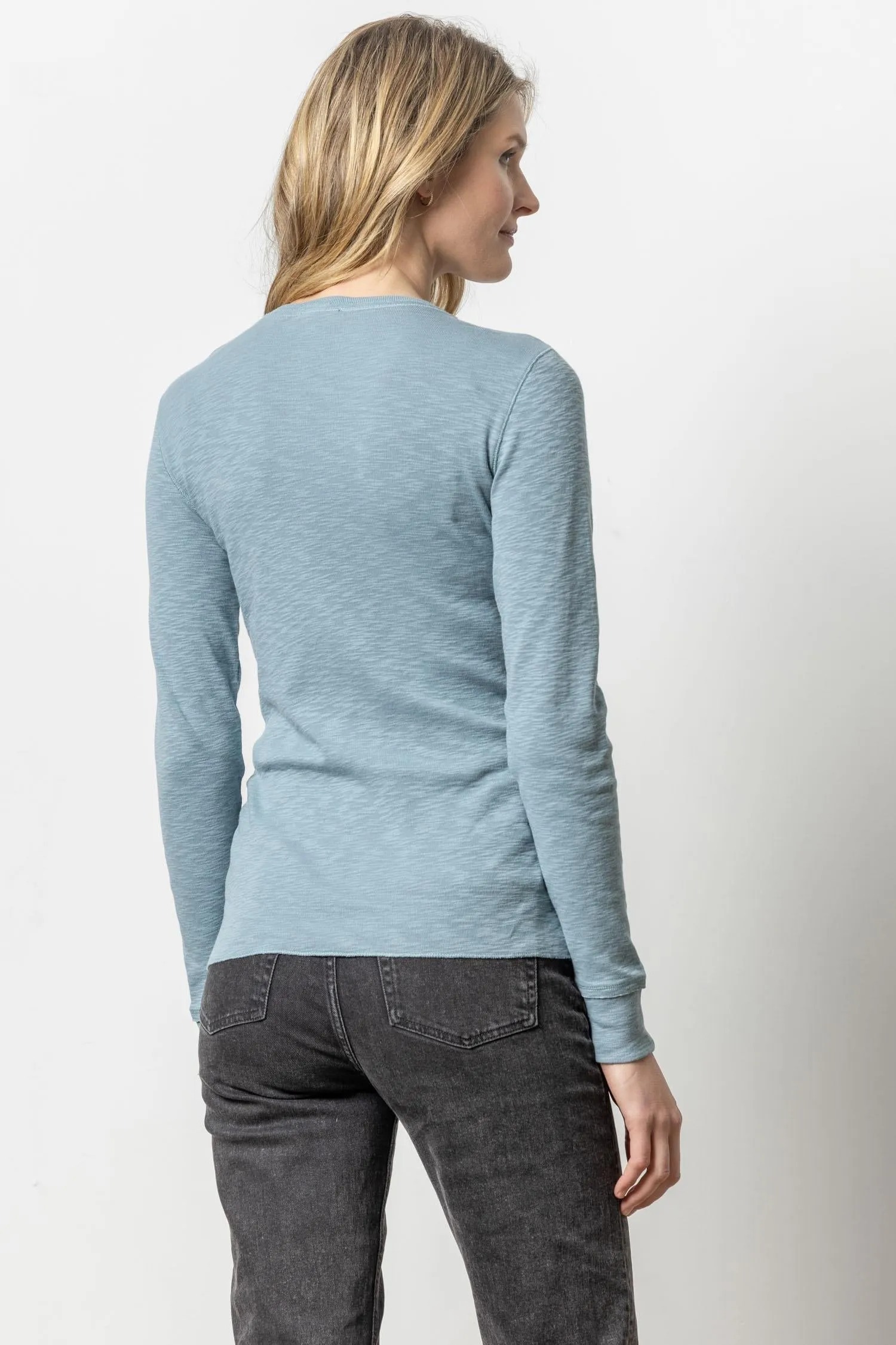 Long Sleeve Raw Edge Crew