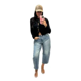 Loose Cropped Barrel Jeans