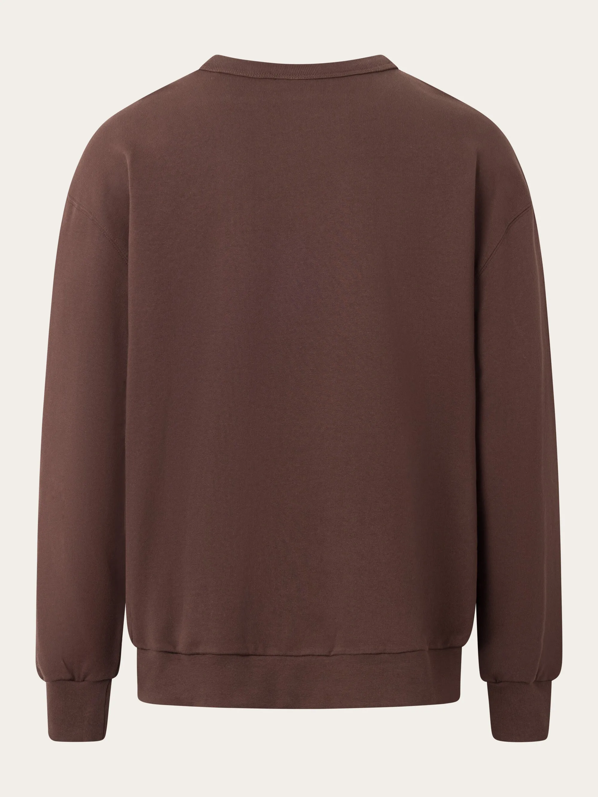 Loose fit sweat with big embroidery - Deep Mahogany