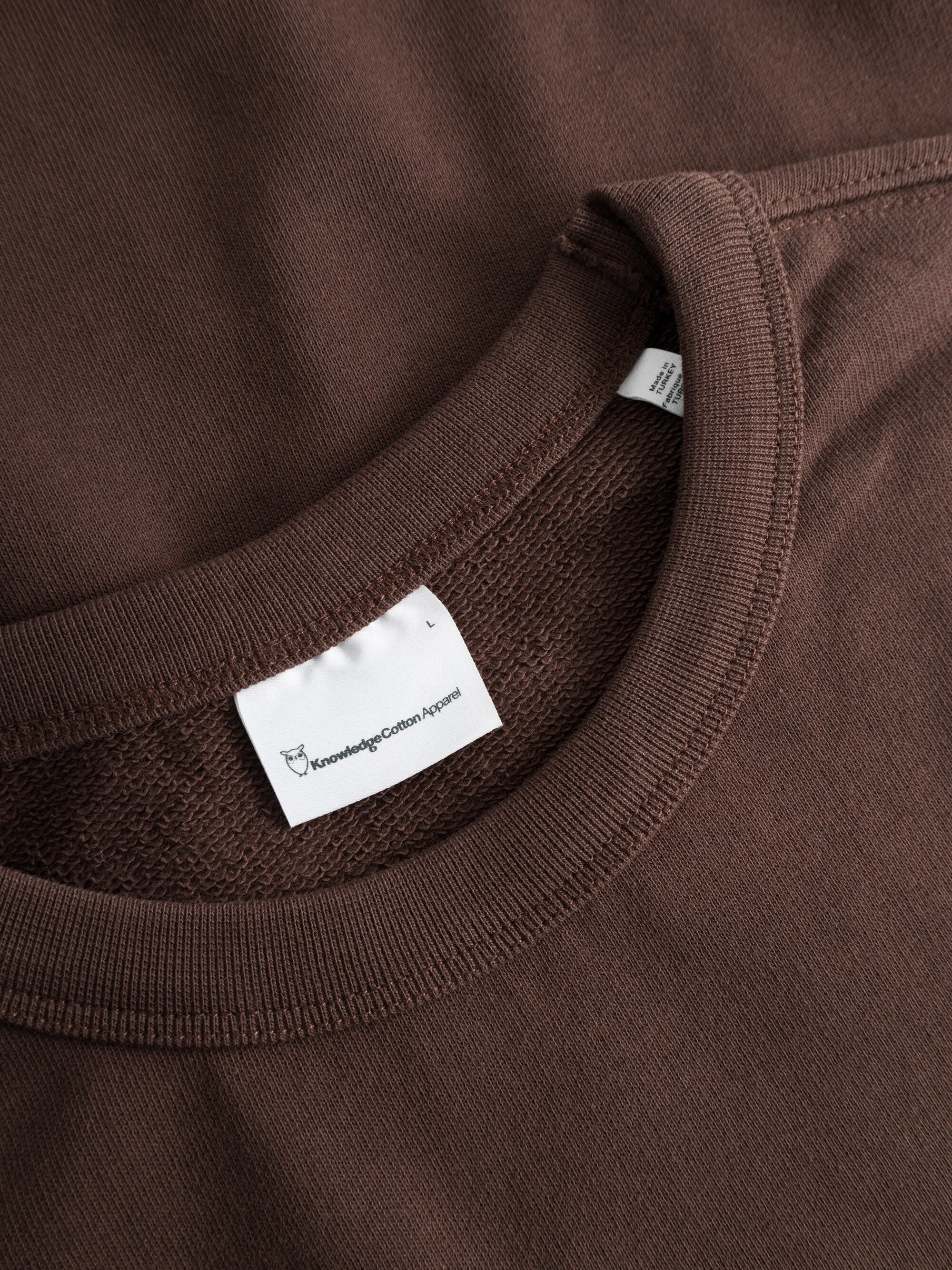 Loose fit sweat with big embroidery - Deep Mahogany
