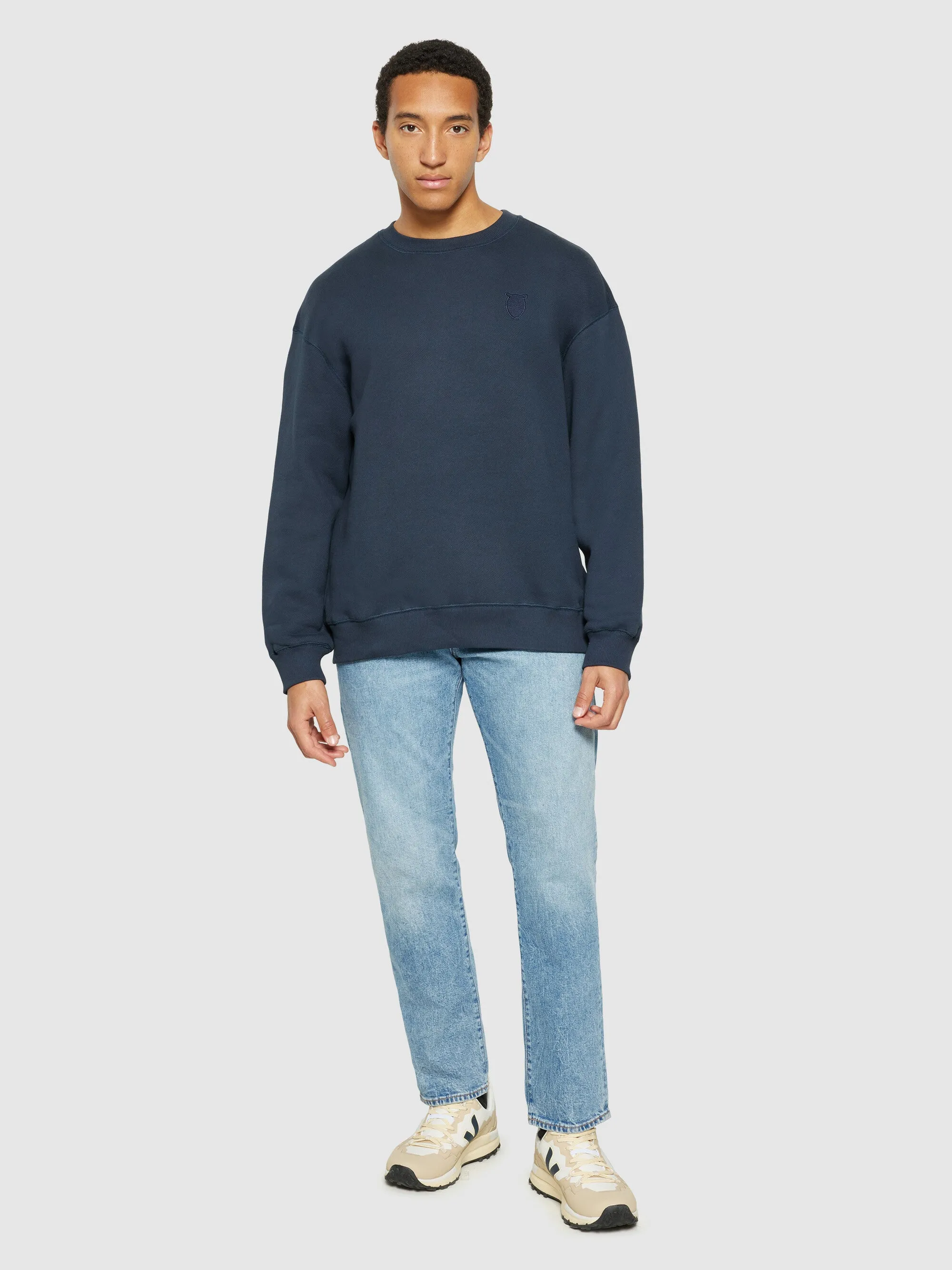 Loose fit sweat with embroidery at chest - Total Eclipse