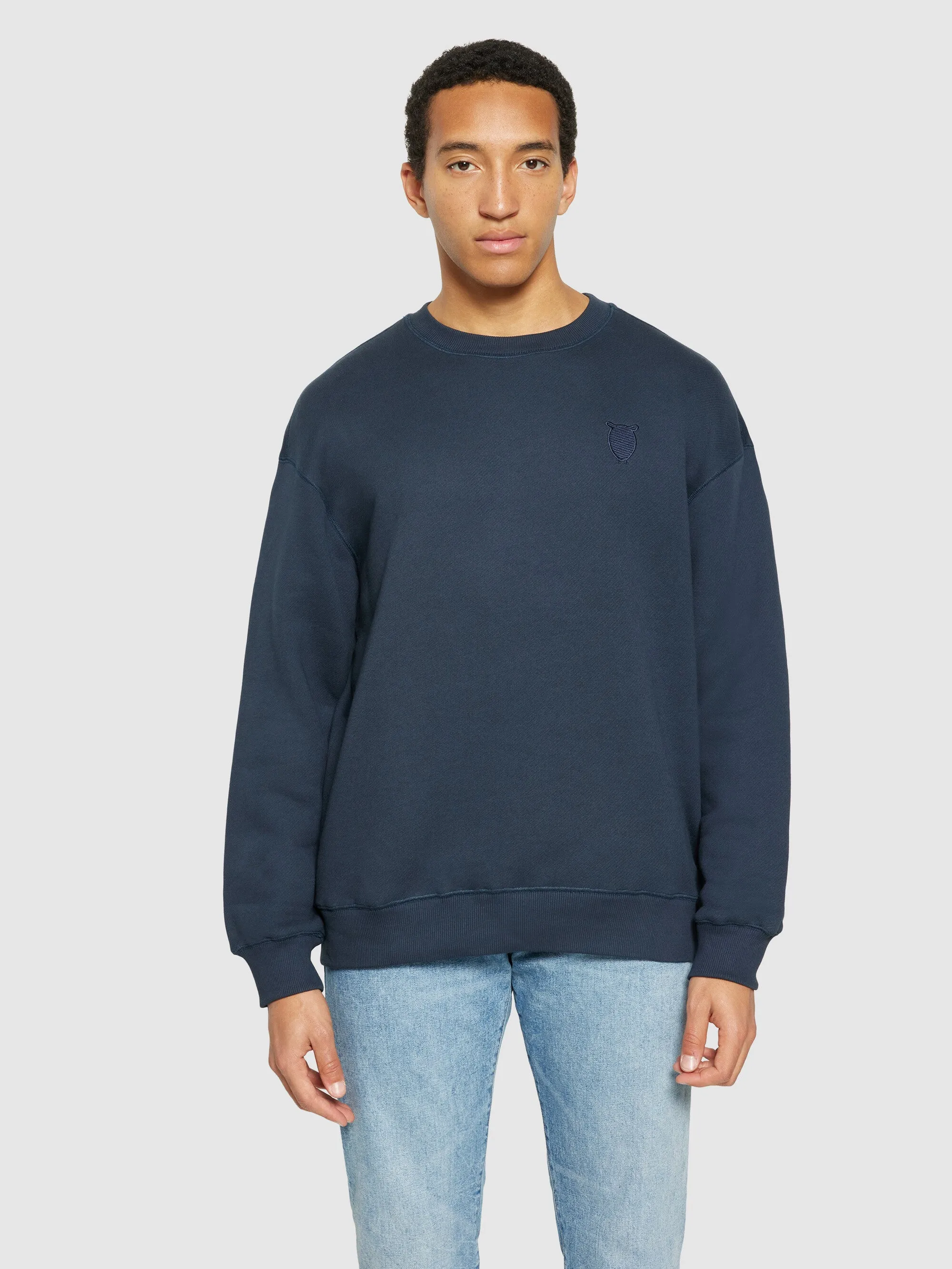 Loose fit sweat with embroidery at chest - Total Eclipse