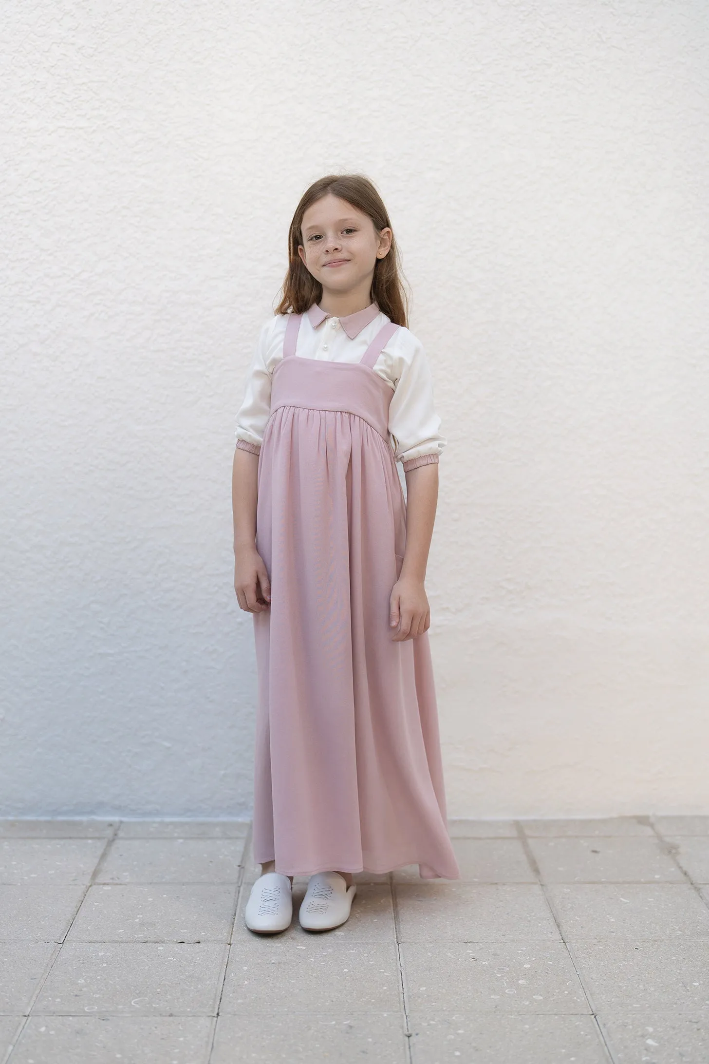 maxi dress flowy with side pockets - rose-500