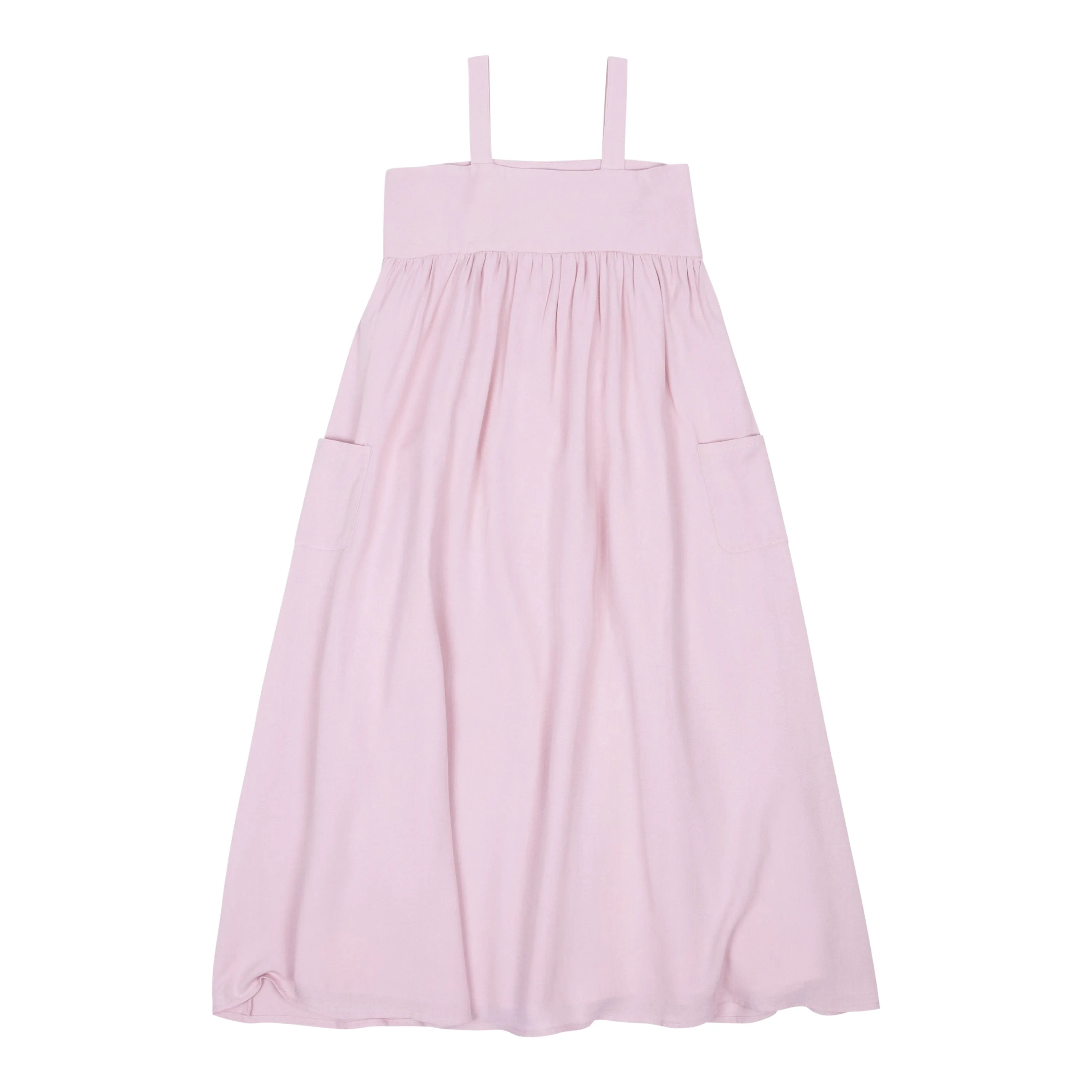 maxi dress flowy with side pockets - rose-500