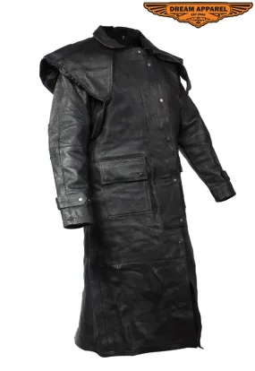 Men Naked Cowhide Duster with Z/o Lining