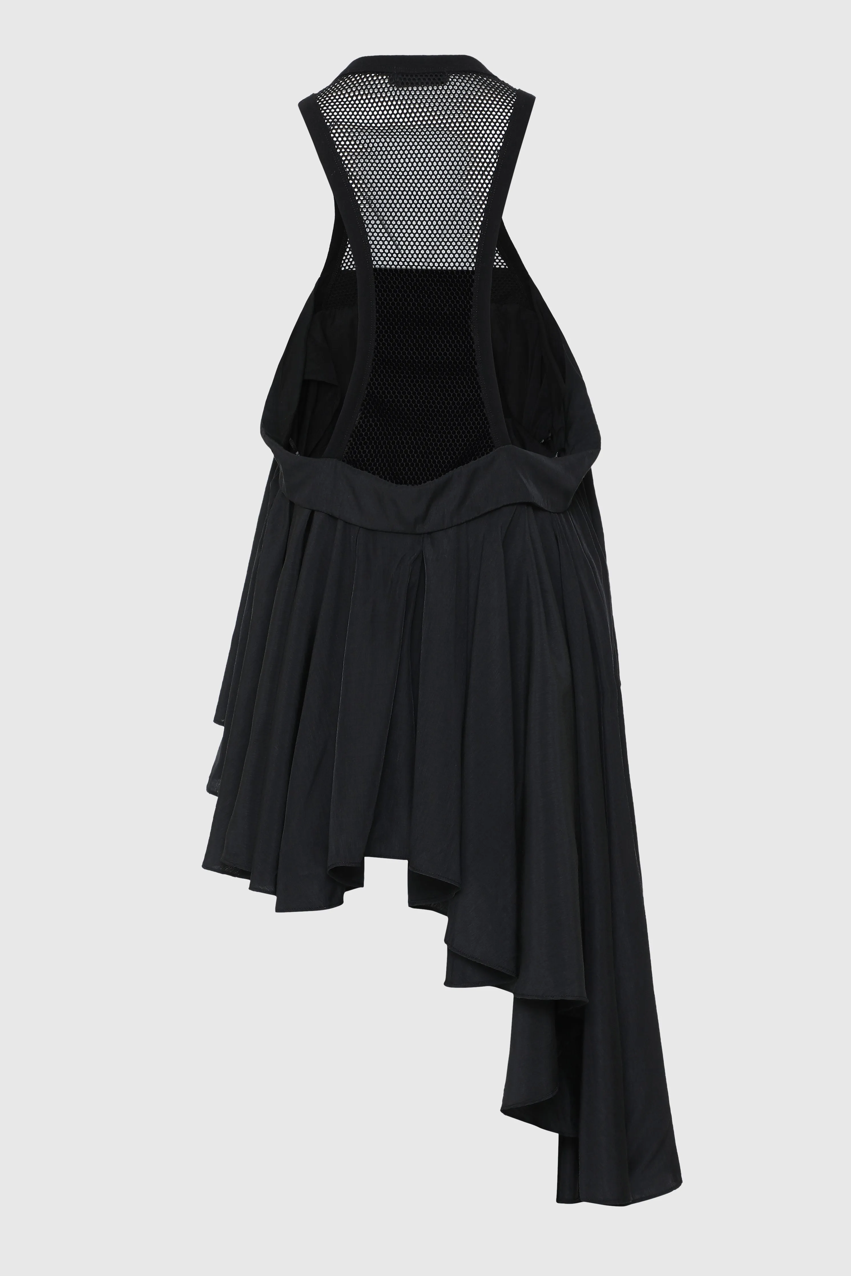 MESH RACER NECK ASYMMETRIC TOP