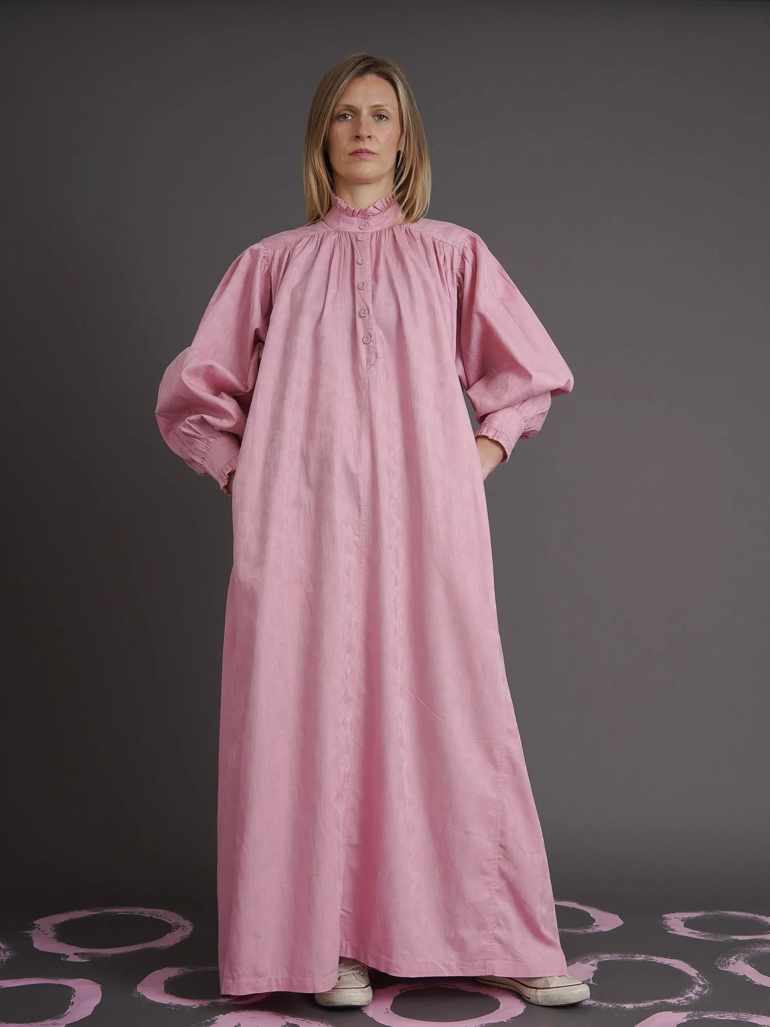 Molly Jacquard Balloon-Sleeved Maxi Dress