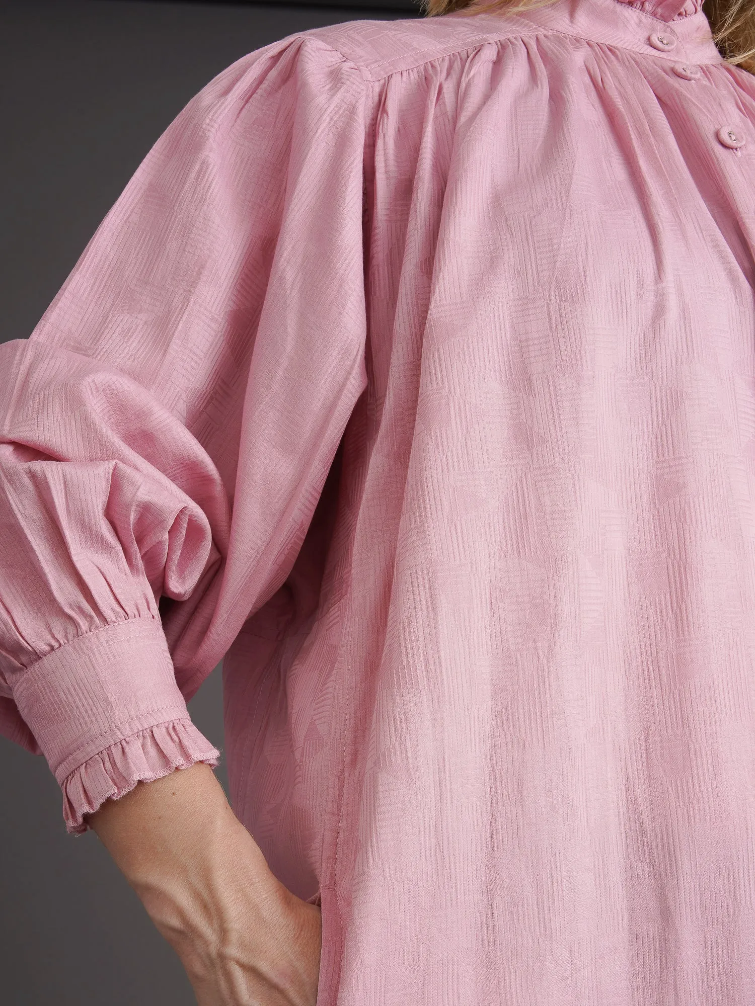 Molly Jacquard Balloon-Sleeved Maxi Dress
