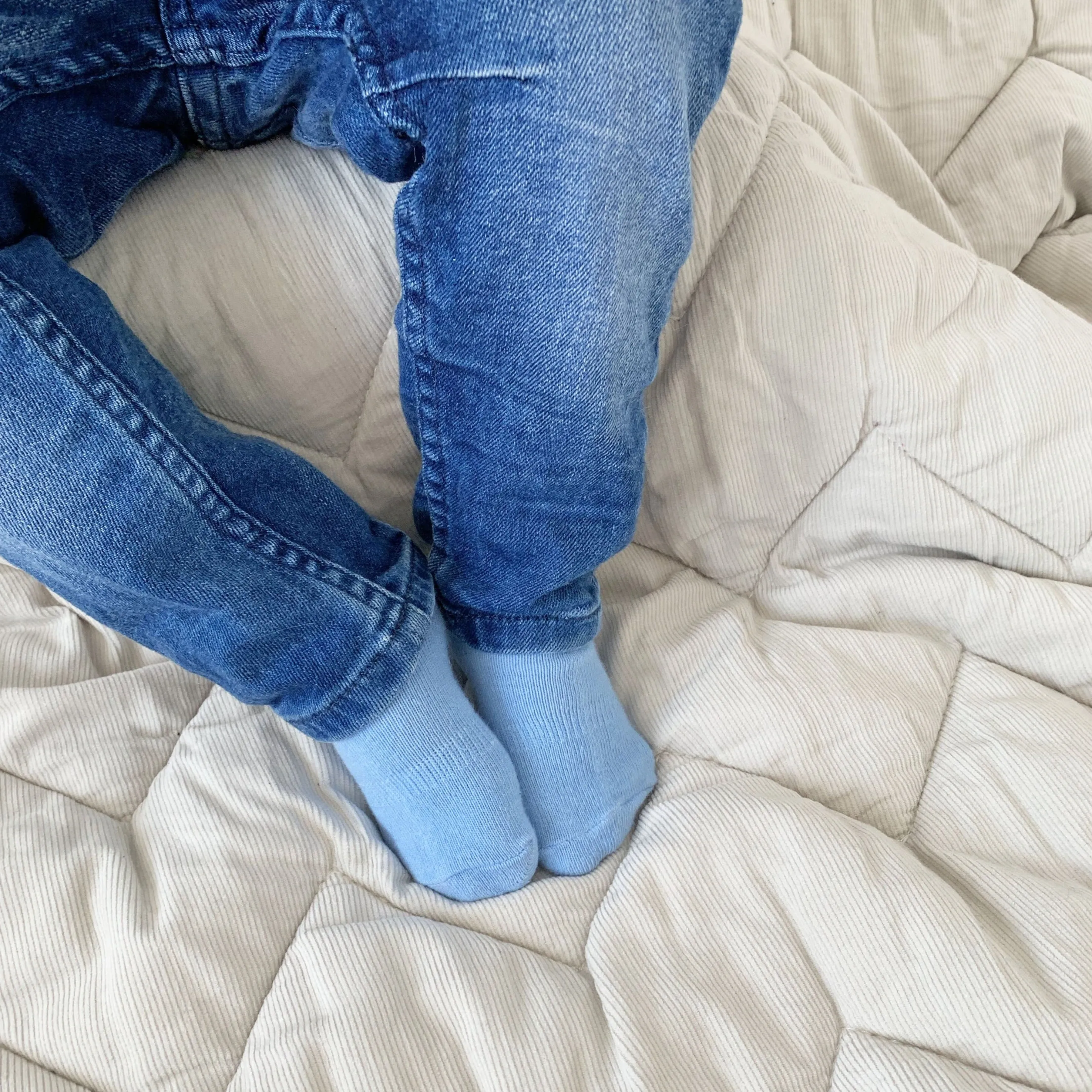 Non-Slip Stay On Baby and Toddler Socks - 3 Pack in Ocean Blue, Oat & Grey Marl