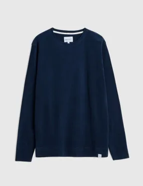Norse Projects Halfdan Toweling Sweatshirt - Dark Navy