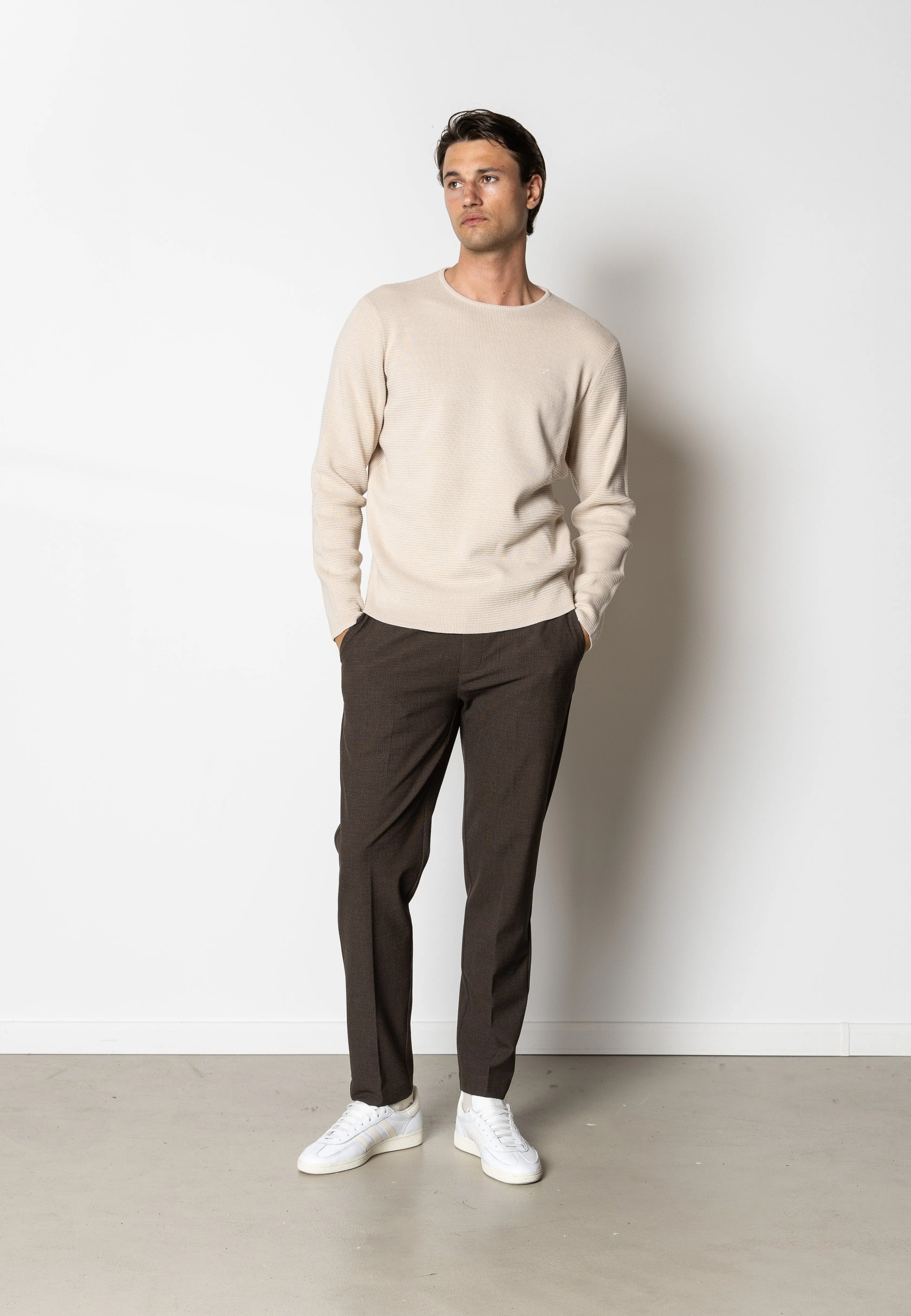 Oscar knitted jumper - Ecru Melange