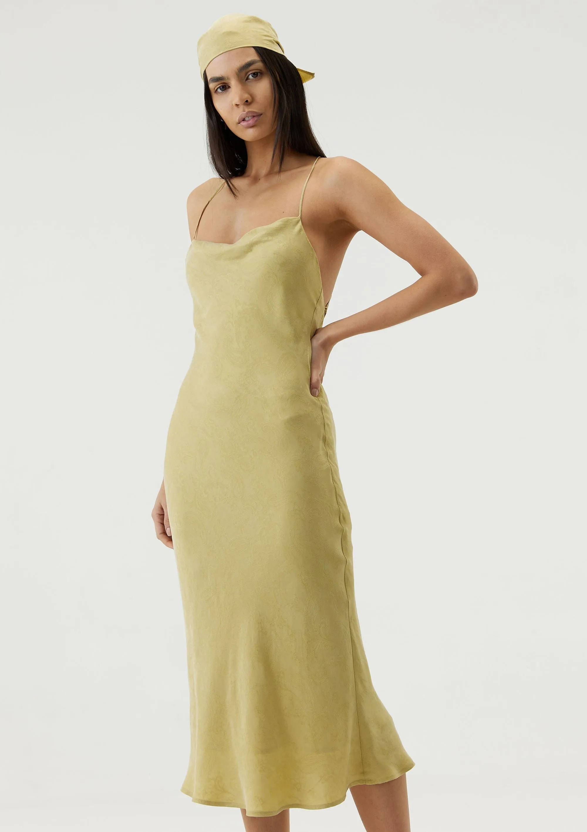 PAISLEY BIAS SLIP DRESS | PEAR