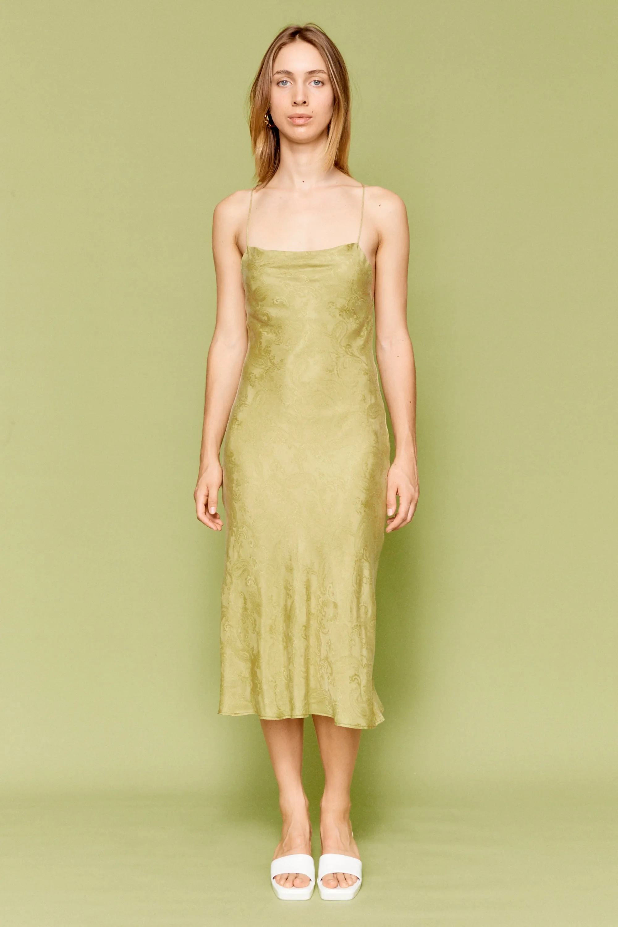 PAISLEY BIAS SLIP DRESS | PEAR