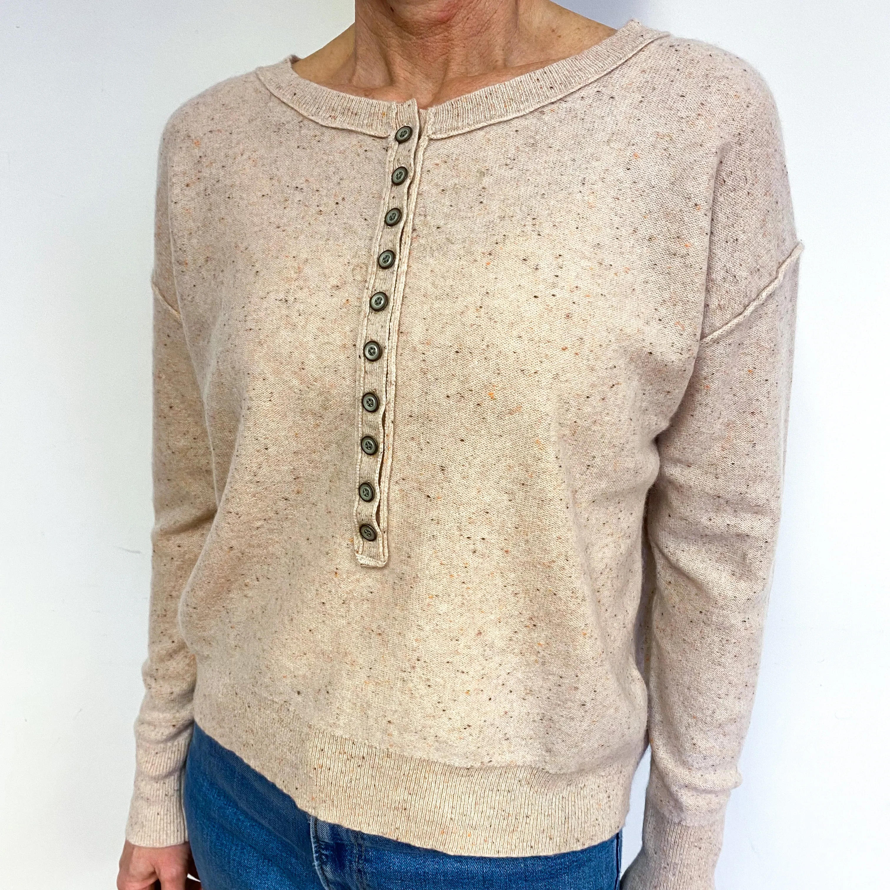 Palest Apricot Cashmere Crew Neck Jumper Medium