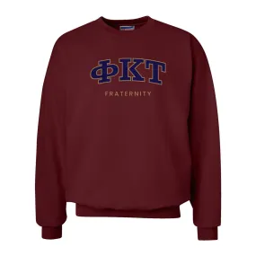 Phi Tau Maroon Old School Crewneck