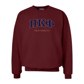 Pi Kapp Maroon Old School Crewneck