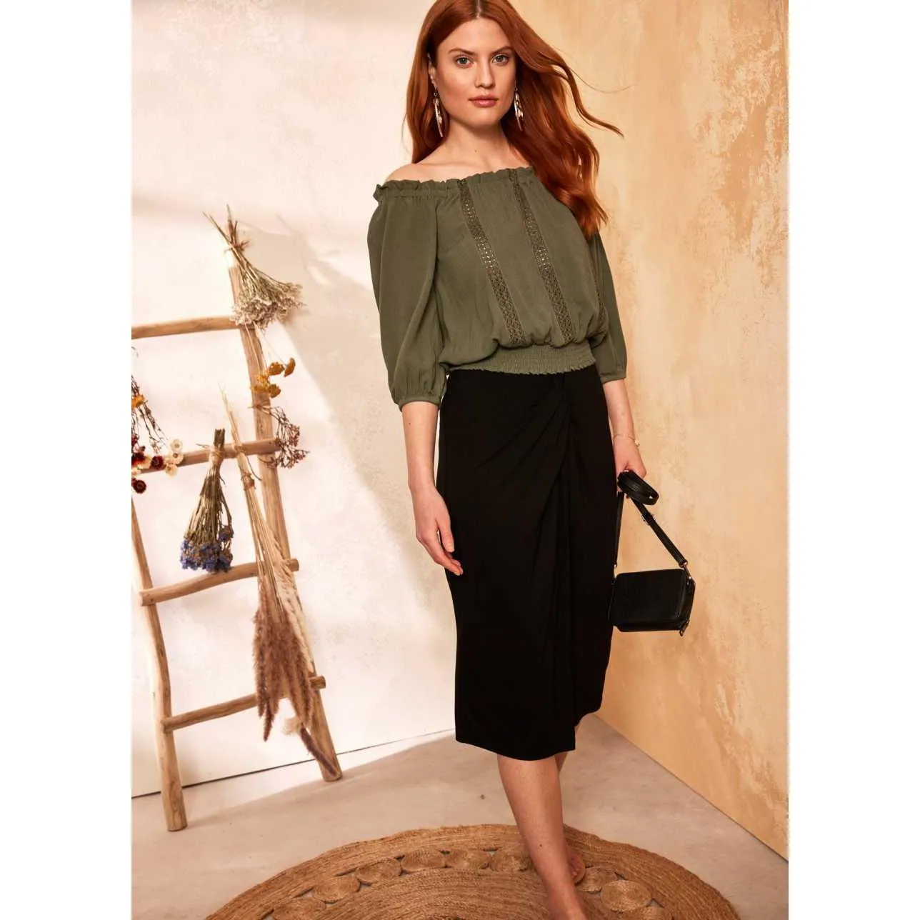 Rainbow Black Jersey Skirt