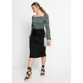 Rainbow Black Jersey Skirt