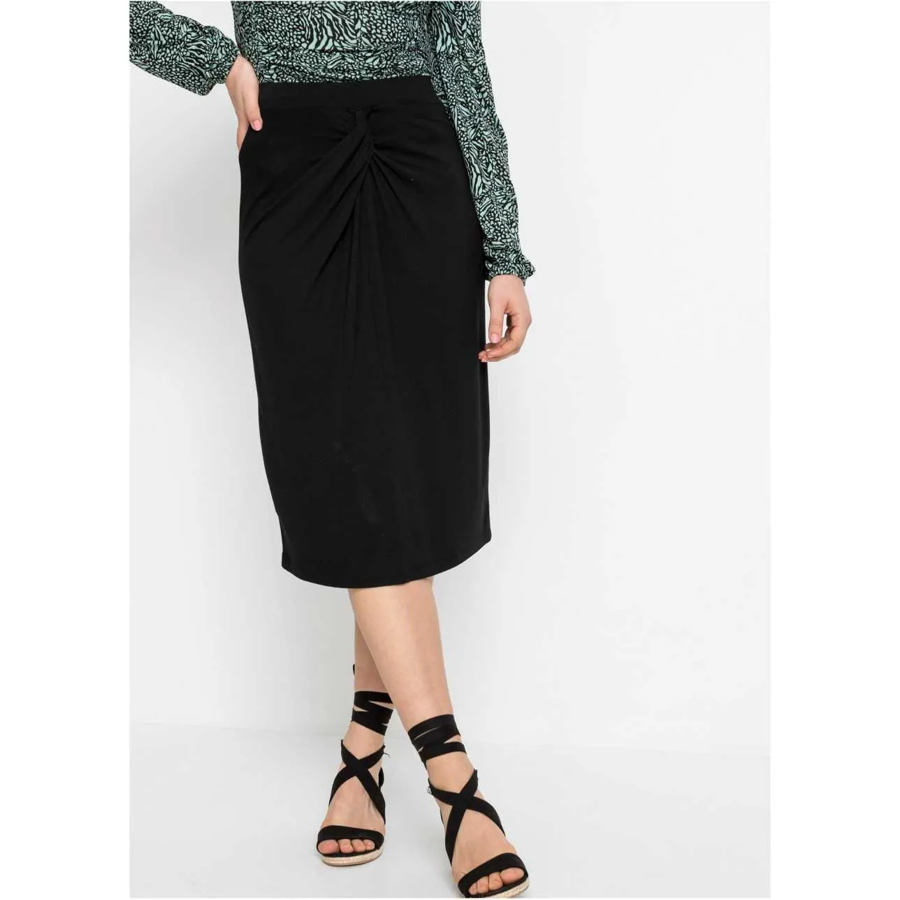 Rainbow Black Jersey Skirt