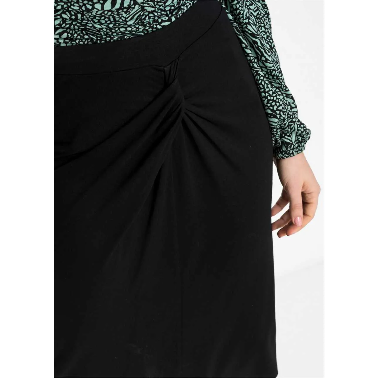 Rainbow Black Jersey Skirt