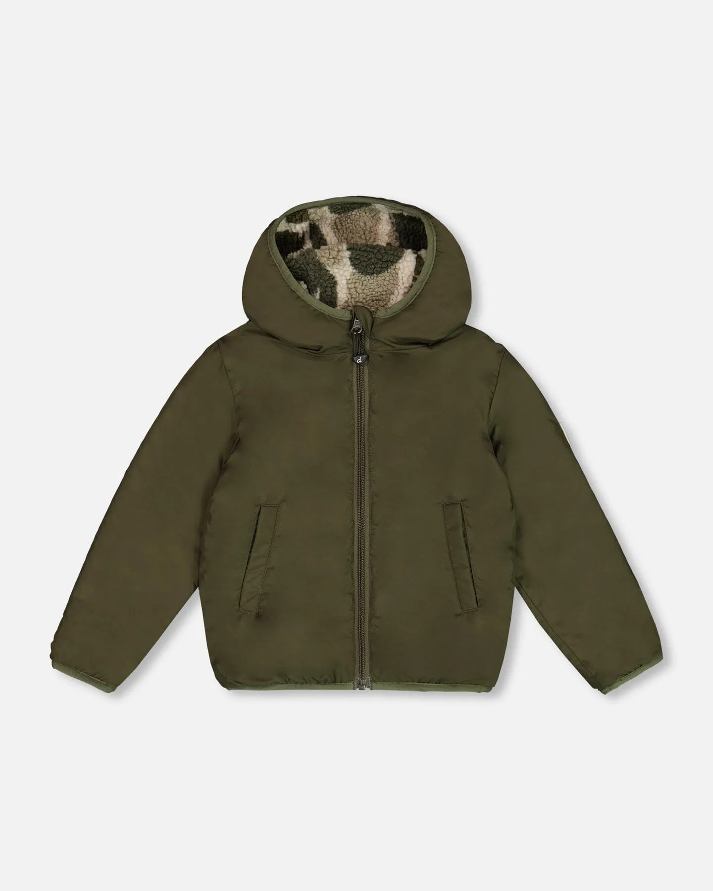 Reversible Sherpa Jacket Camouflage Green